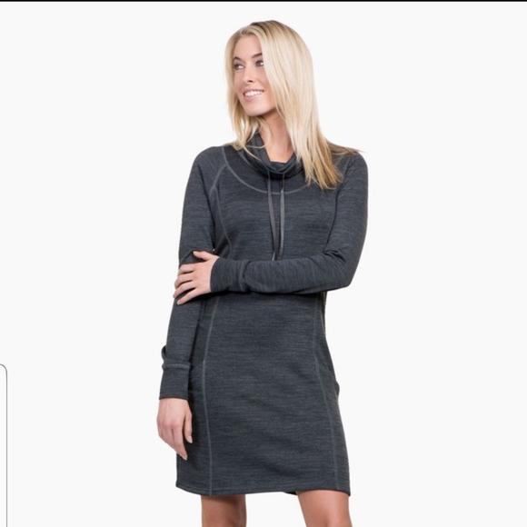 Kuhl Dresses & Skirts - Kuhl Lea Dress Carbon Cowl Neck w/ Pockets Medium